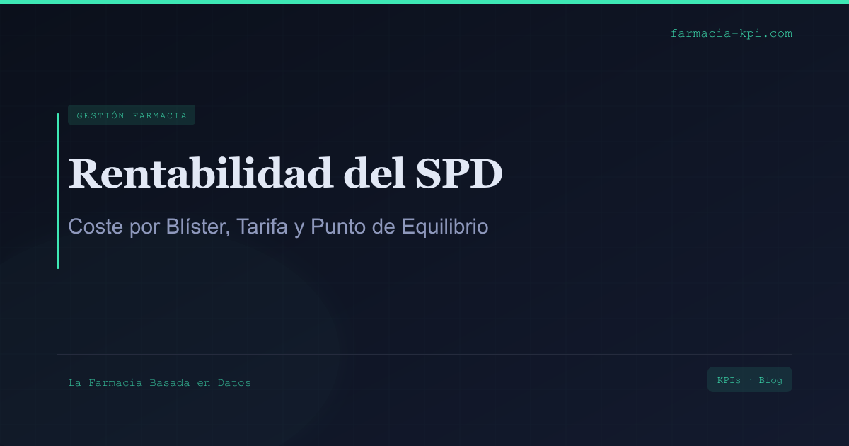 Rentabilidad del SPD en Farmacia: Coste por Blíster, Tarifa y Punto de Equilibrio